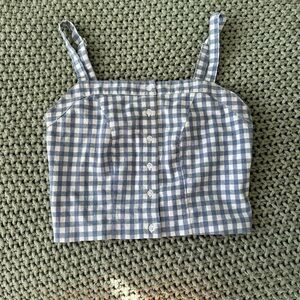 John Galt Blue Gingham Top